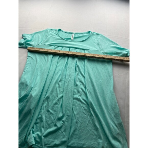 ZENANA Premium Tunic Top Womens Large Green Pleated Short Sleeve Side Pockets - Picture 5 of 5
